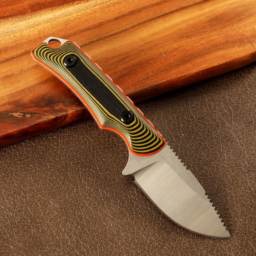 Hunter Fixed Blade Landing Blade G10 Handle and K-Sheath Tactical Hunting Sharp Outdoor Camping Straight Blade EDC Tool