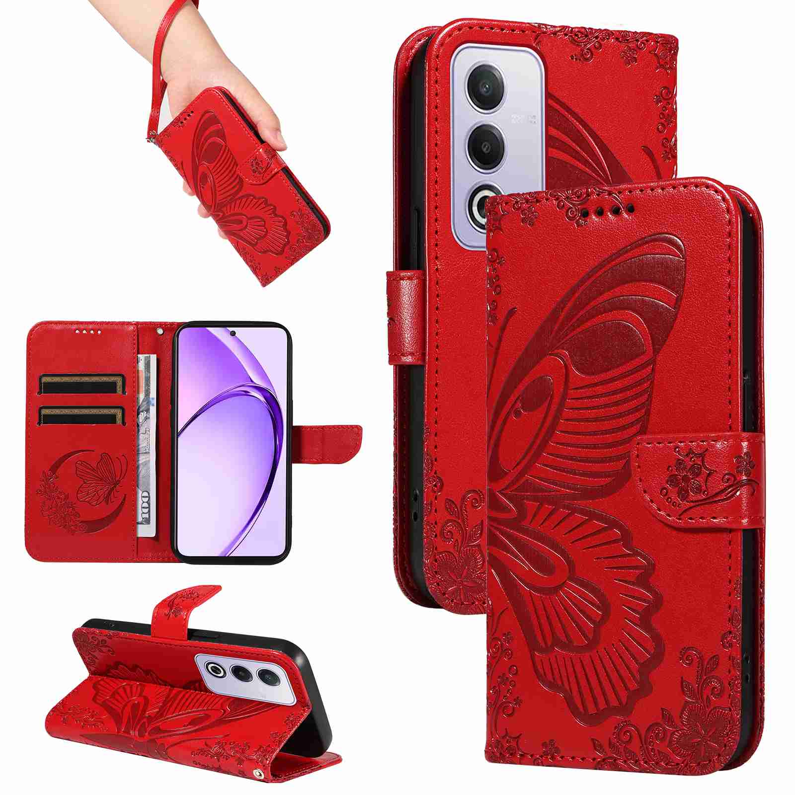 Case For OPPO A5 4G 5G  A3 Pro 5G/OPPO A80 5G (Indian version)/OPPO k12x 5g (Non-Chinese version) /OPPO A3X 5G (Chinese version)  PU Leather Card Slot Wallet Flip Stand Cover