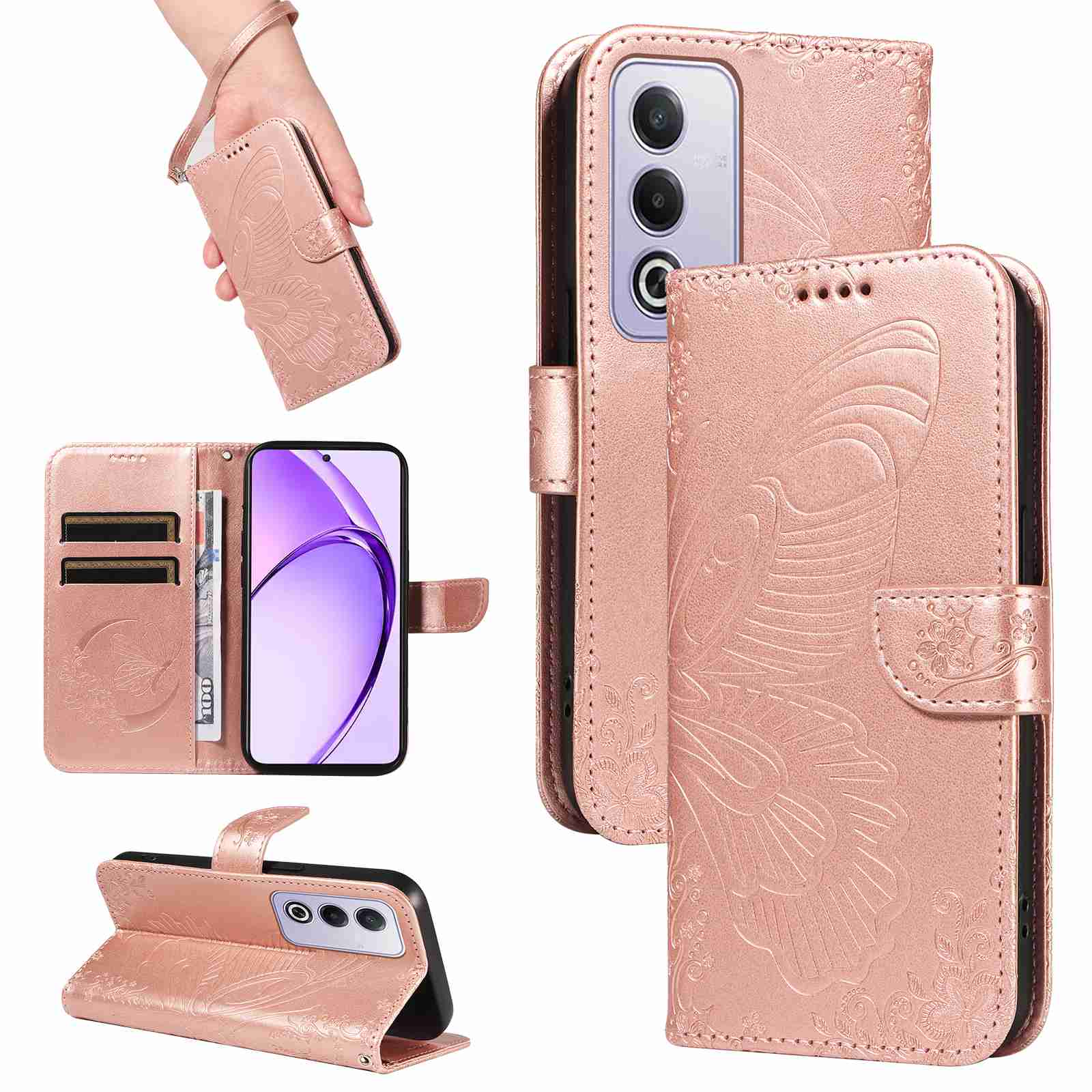 Case For OPPO A5 4G 5G  A3 Pro 5G/OPPO A80 5G (Indian version)/OPPO k12x 5g (Non-Chinese version) /OPPO A3X 5G (Chinese version)  PU Leather Card Slot Wallet Flip Stand Cover