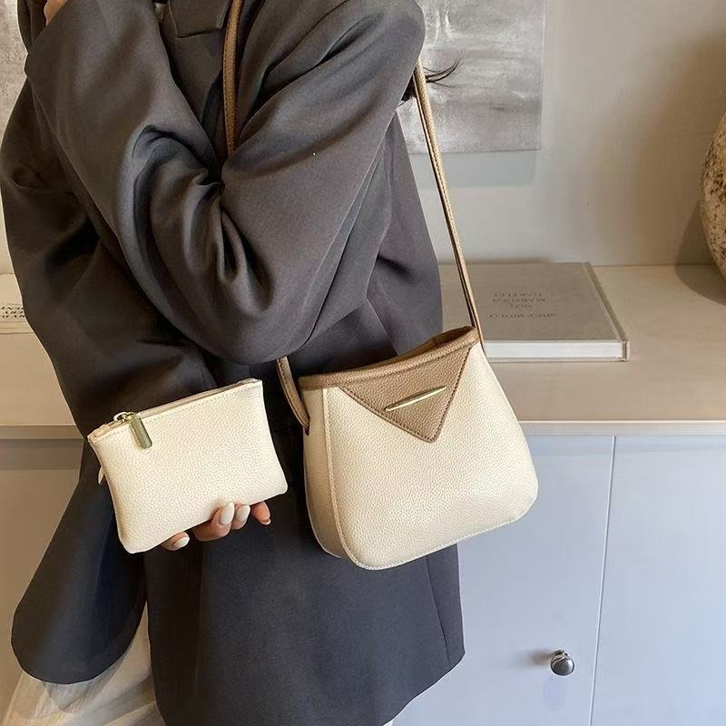 2026 New Women's 2-in-1 Crossbody Bucket Bag, PU Leather Shoulder Bag with Detachable Mini Pouch Lightweight Casual Shoulder Bag for Daily Use, Fits Phone & Cosmetics
