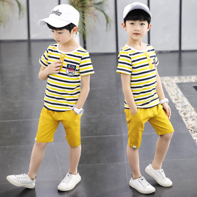 2021 High quality Sport Suits Teenage Summer Boys Clothing Sets Short Sleeve T Shirt and Pants Casual
