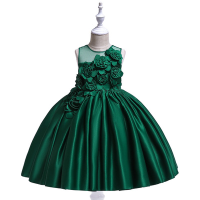 2021 High quality Girls Princess Dress Christmas Elegant Children Evening Party Dress Flower Girls Wedding Dress