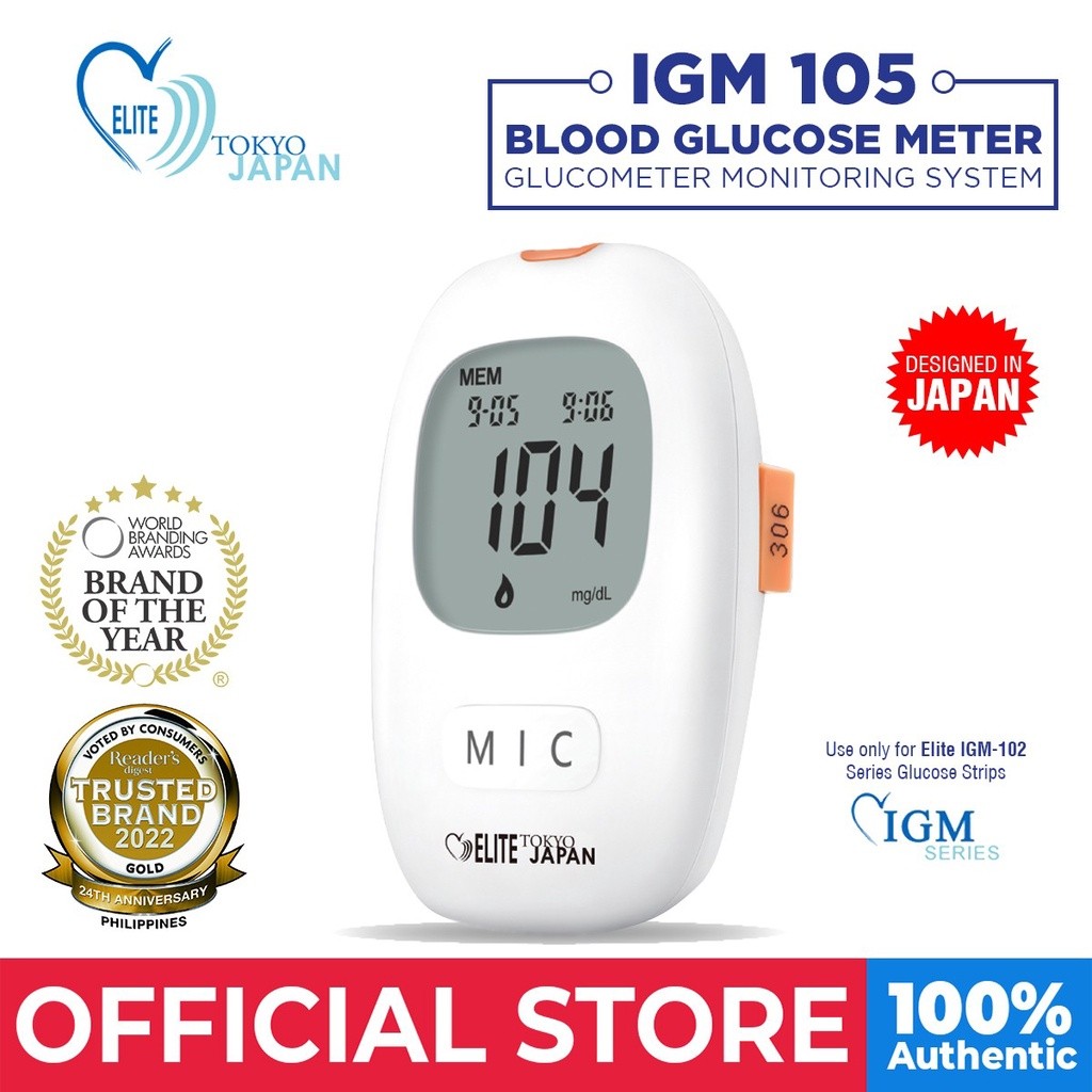 Indoplas Elite Tokyo Japan Blood Glucose Meter Glucometer Monitoring System IGM105 (machine only) Five Electrode Technology