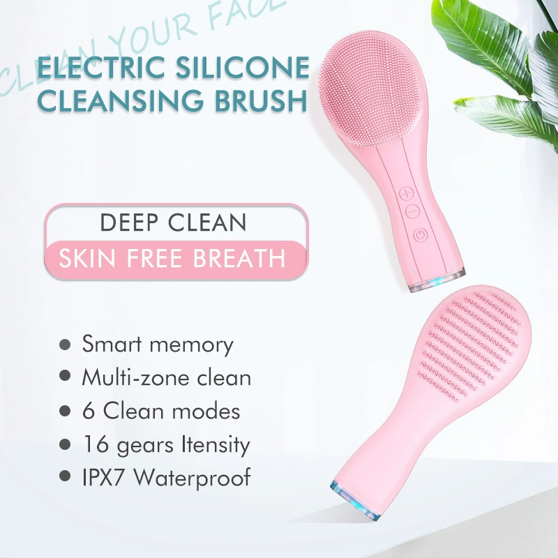Silicone Facial Cleansing Brushes Electric Facial Cleanser Waterproof Ultrasonic Pore Cleaner Skin Massage Import Beauty Device Skin Care Tool