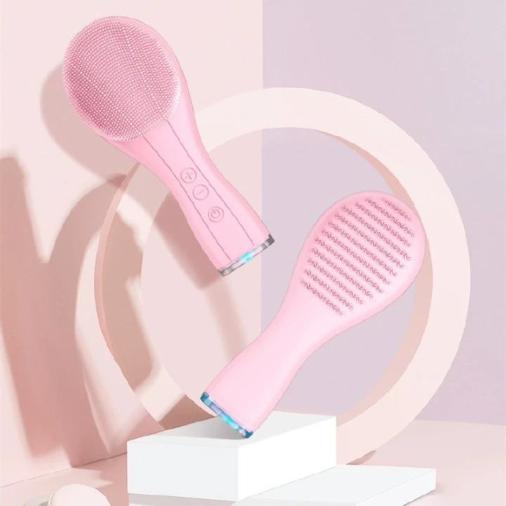 Silicone Facial Cleansing Brushes Electric Facial Cleanser Waterproof Ultrasonic Pore Cleaner Skin Massage Import Beauty Device Skin Care Tool