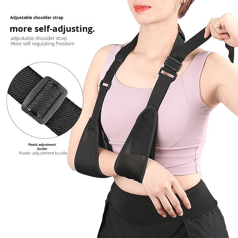 Arm Sling Adjustable Support Strap Lightweight Shoulder Immobilizer for Injured Elbow Broken Medical Triangle Dislocated Breathable Padded Strap for Men or Women Kid
