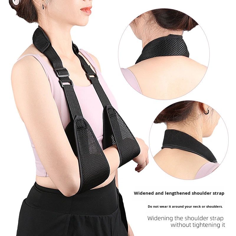 Arm Sling Adjustable Support Strap Lightweight Shoulder Immobilizer for Injured Elbow Broken Medical Triangle Dislocated Breathable Padded Strap for Men or Women Kid