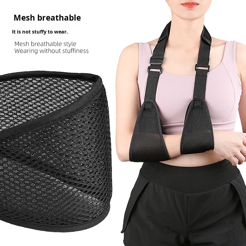 Arm Sling Adjustable Support Strap Lightweight Shoulder Immobilizer for Injured Elbow Broken Medical Triangle Dislocated Breathable Padded Strap for Men or Women Kid