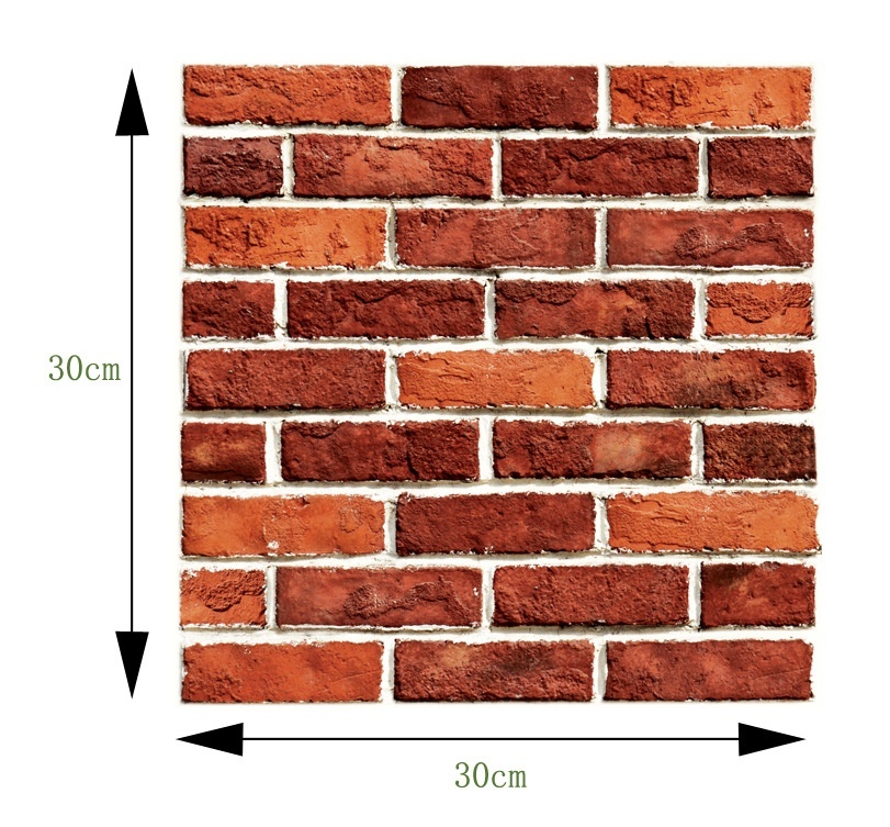 3D DIY Brick Wall Sticker Waterproof Wall Tiles Kitchen Bathroom Self-adhesive Paper Tiles