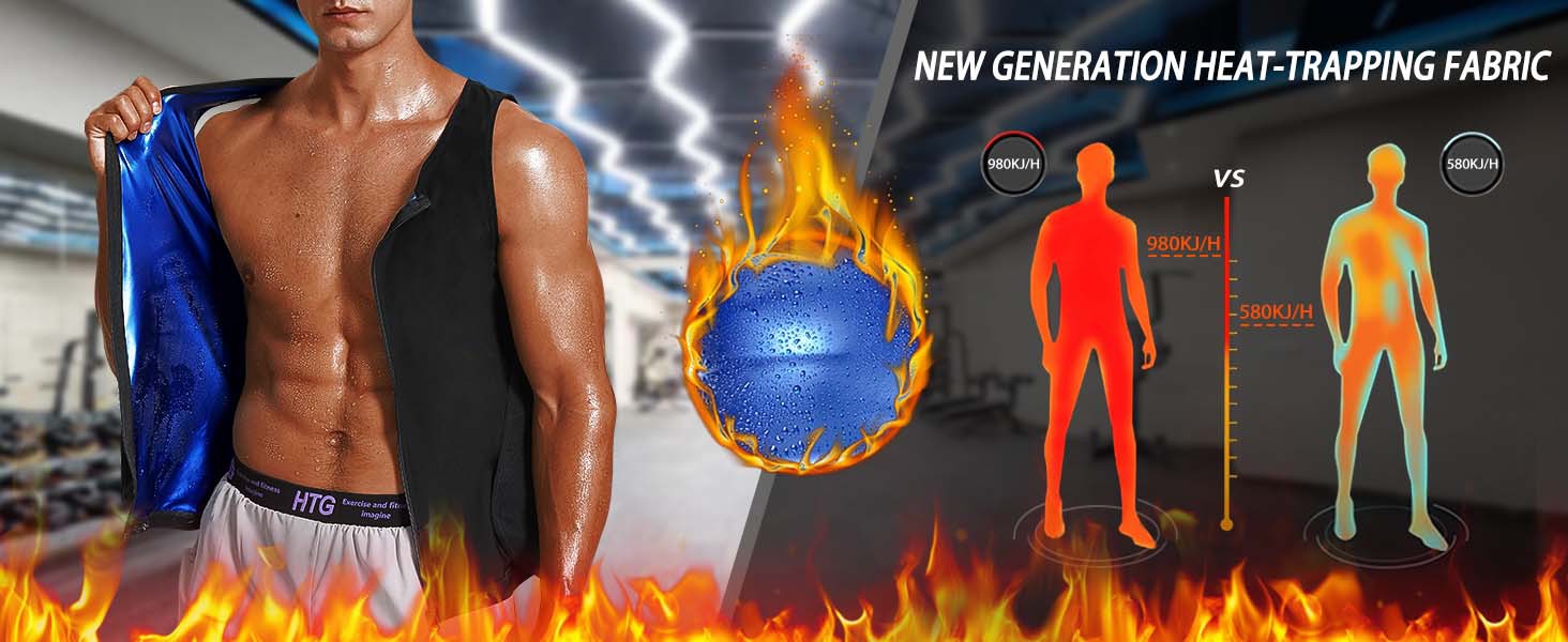 Men's Sauna Sweat Vest with Waist Belt | Adjustable Zippered Waist Trainer shapewear for Gym & Fitness Workouts & Daily Use & Weight Lose