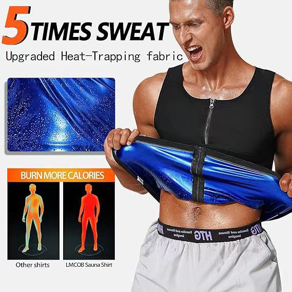 Men's Sauna Sweat Vest with Waist Belt | Adjustable Zippered Waist Trainer shapewear for Gym & Fitness Workouts & Daily Use & Weight Lose