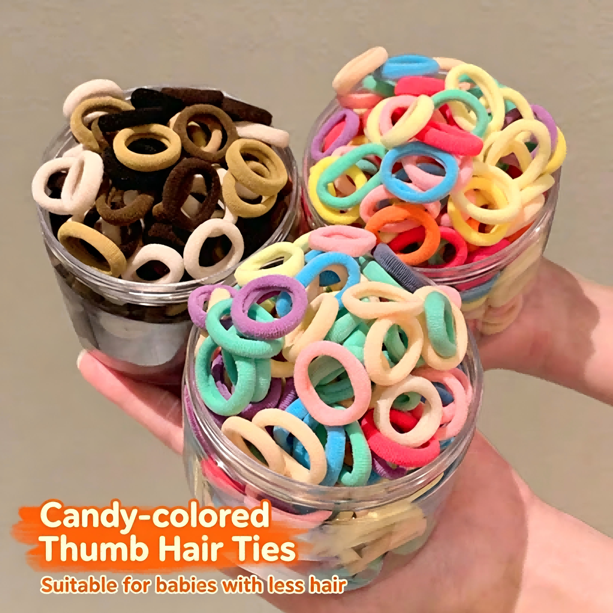 Girls Hair Ties, No Damage Soft Elastic Baby Hairbands, Mini Rubber Bands for Toddlers, Kids Hair Accessories