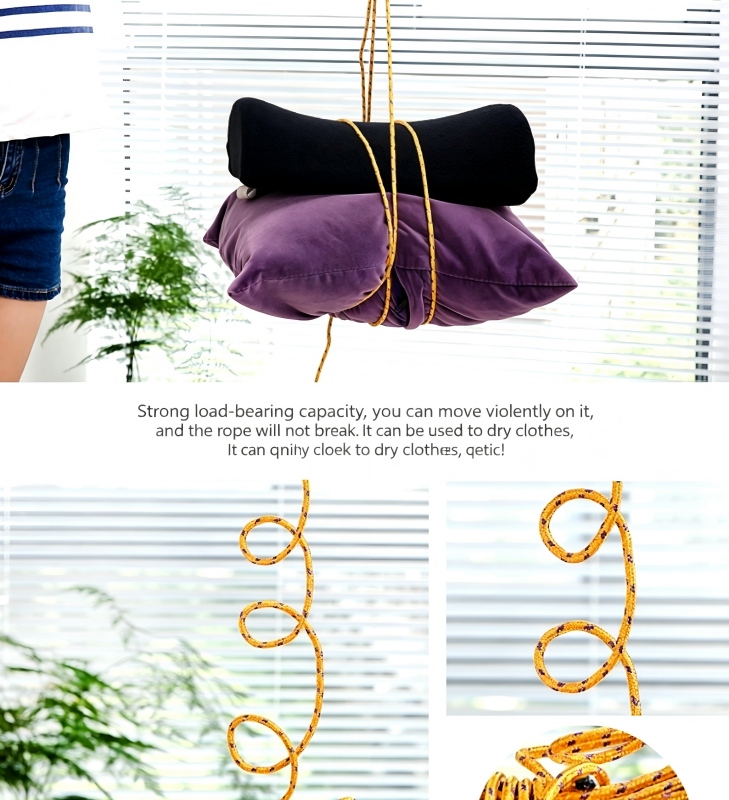 10 meter outdoor equipment travel clothesline anti slip, windproof, thickened drying blanket rope, sturdy nylon binding rope strap