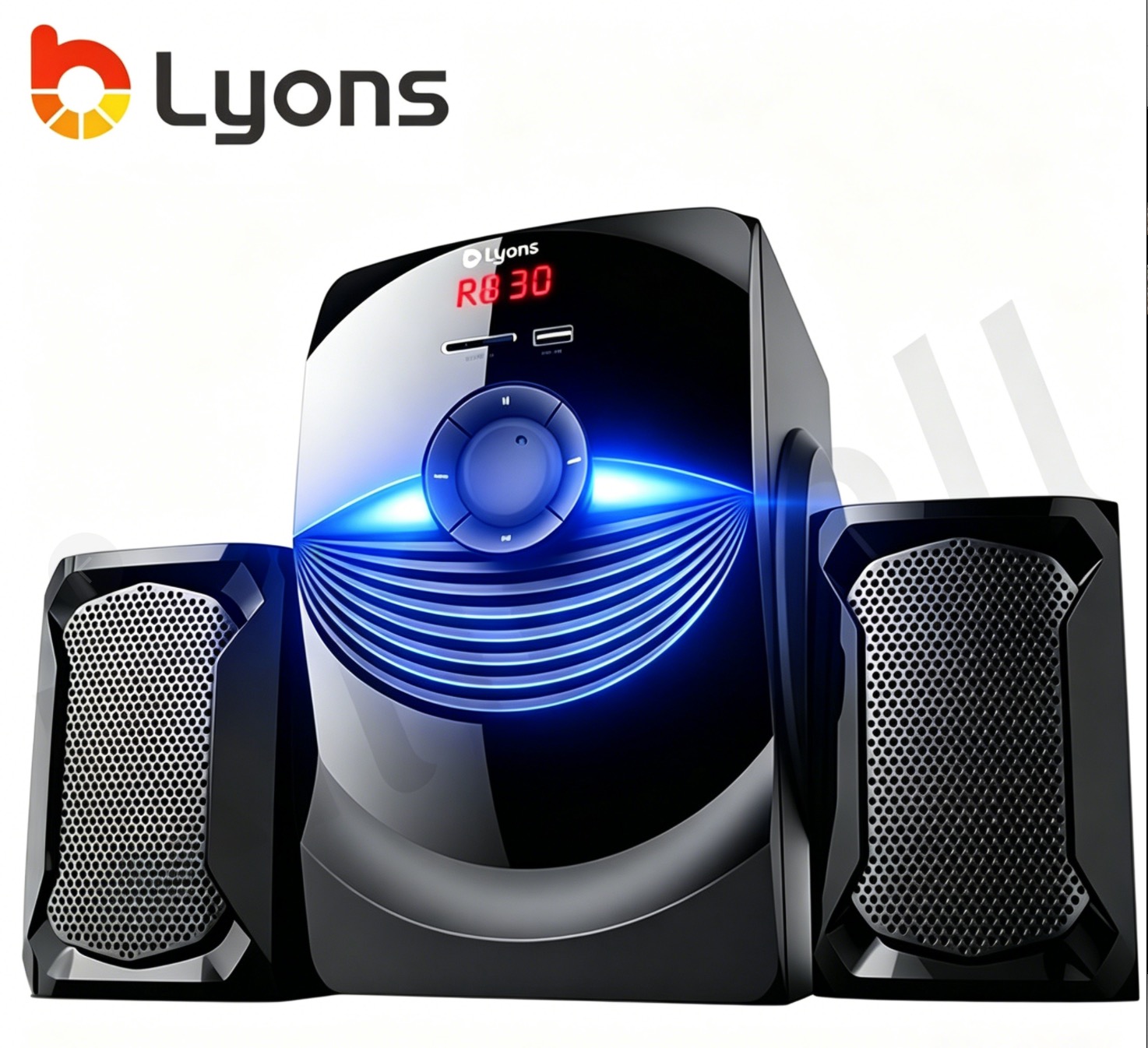 LYONS LYS2405 woofer speaker system Multimedia Speaker With Powerful Amplifier 18000 PMPO Output Power 25W+10W*2 Speaker System【HOT】