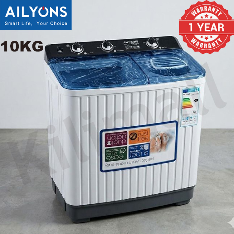 AILYONS Twin Tub Washing Machine 10KG Washer,owerful, Durable & Energy Saving Compact Washer for Home washing machine AWTT10H