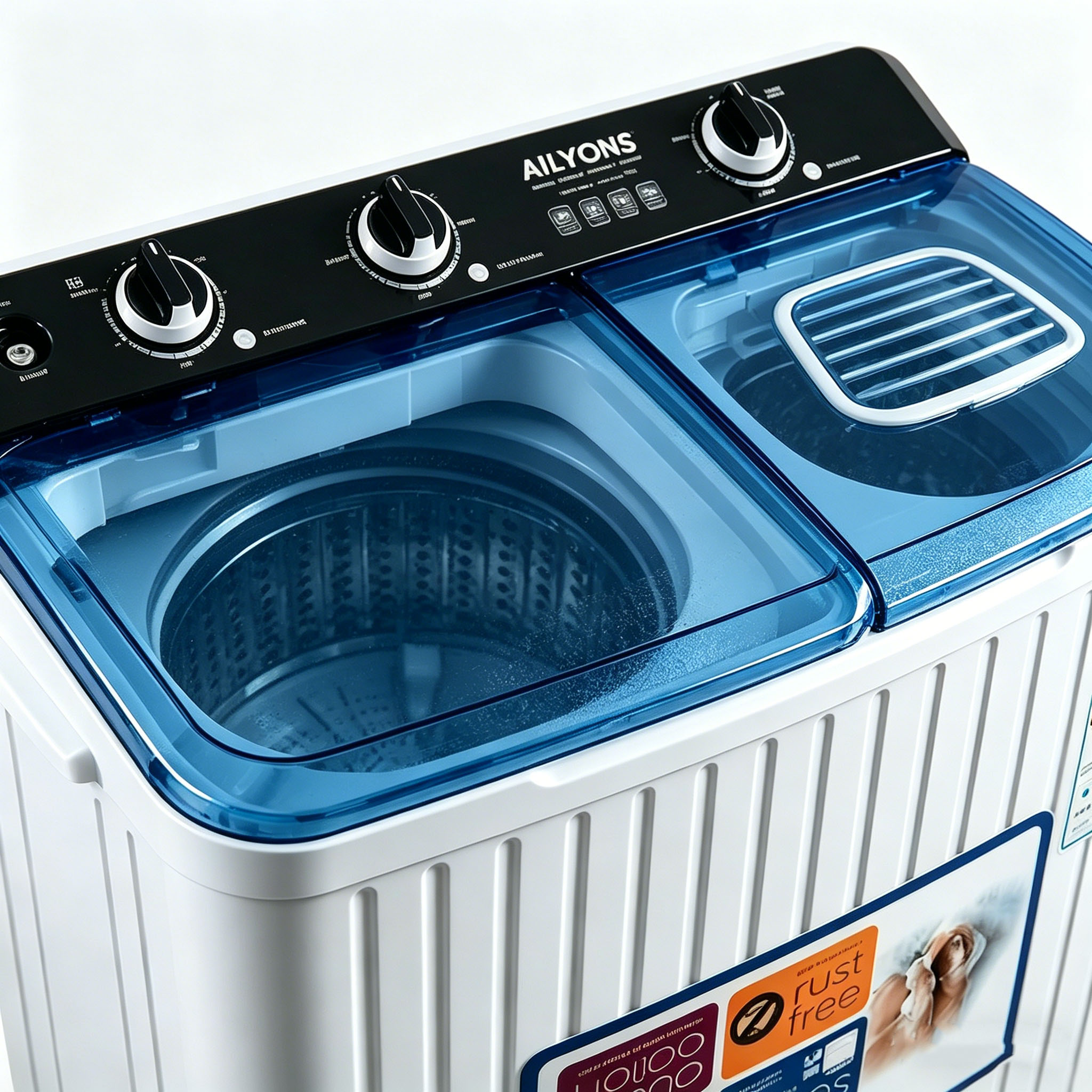 AILYONS Twin Tub Washing Machine 10KG Washer,owerful, Durable & Energy Saving Compact Washer for Home washing machine AWTT10H