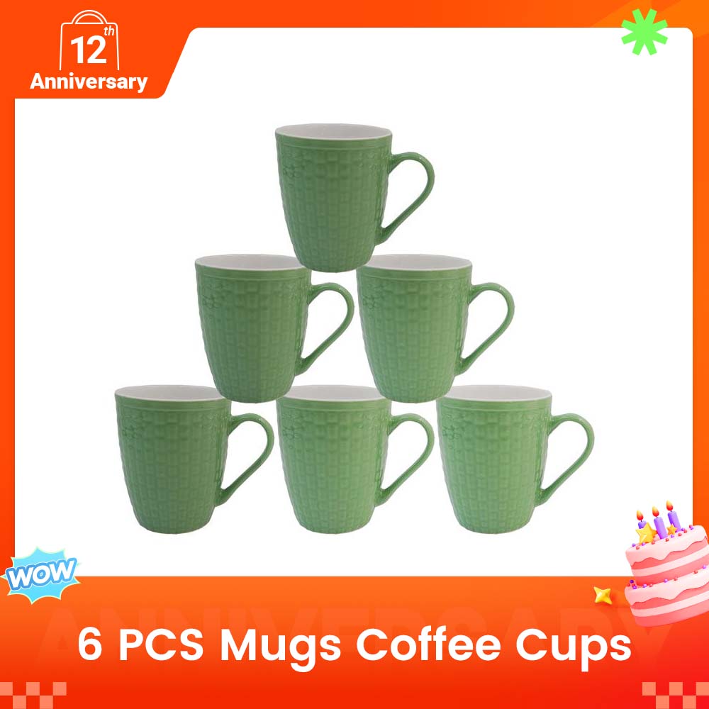 Sundabests 6 PCS Mugs Coffee Cups Tea Cups Milk Cups Ceramic Cups High Quality Elegant Tableware for Home Office Restaurant Daily Drinks Use