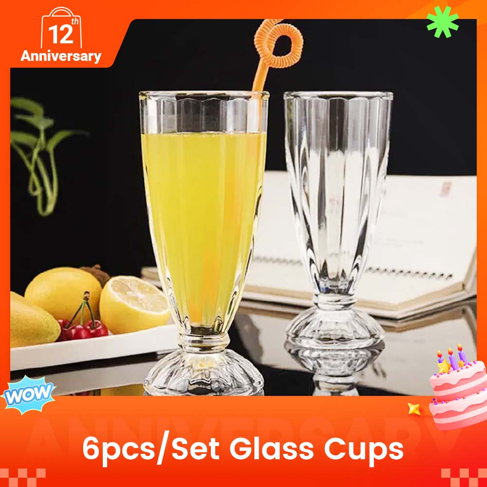 【Promotion】Sundabests 6pcs/Set Glass Cups Juice Cup for Home Bar High Quality Round Glassware Drinkware Sets(130007760)