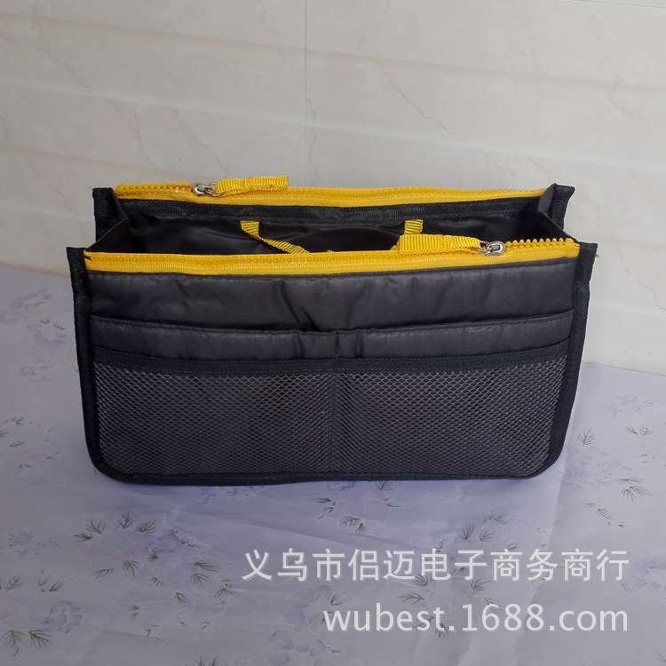 Bag women Practical Handbag Purse Nylon Dual Organizer Insert Cosmetic Storage