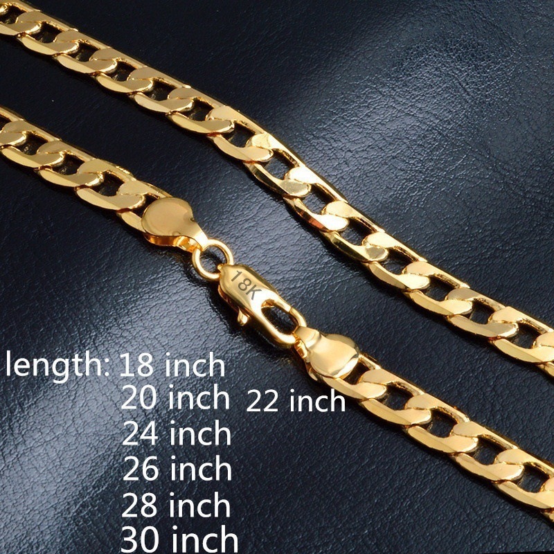 Hiphop Men's Fashion Luxury Exaggerated Men Women 18K Gold Necklace Exquisite Gold Bracelets