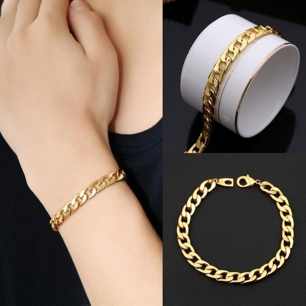 Hiphop Men's Fashion Luxury Exaggerated Men Women 18K Gold Necklace Exquisite Gold Bracelets