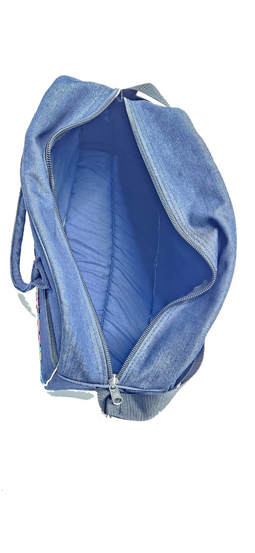 Unisex denim green Ankara travelling bag easy and comfortable to carry, durable and elegant to have.