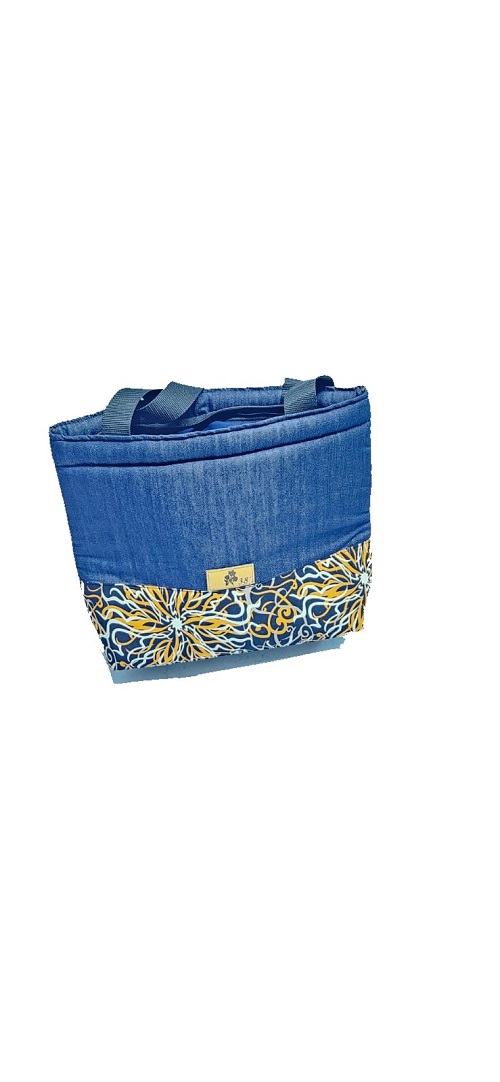 Ladies denim Ankara handbag durable, elegant , fashionable and best gift to offer and readily available