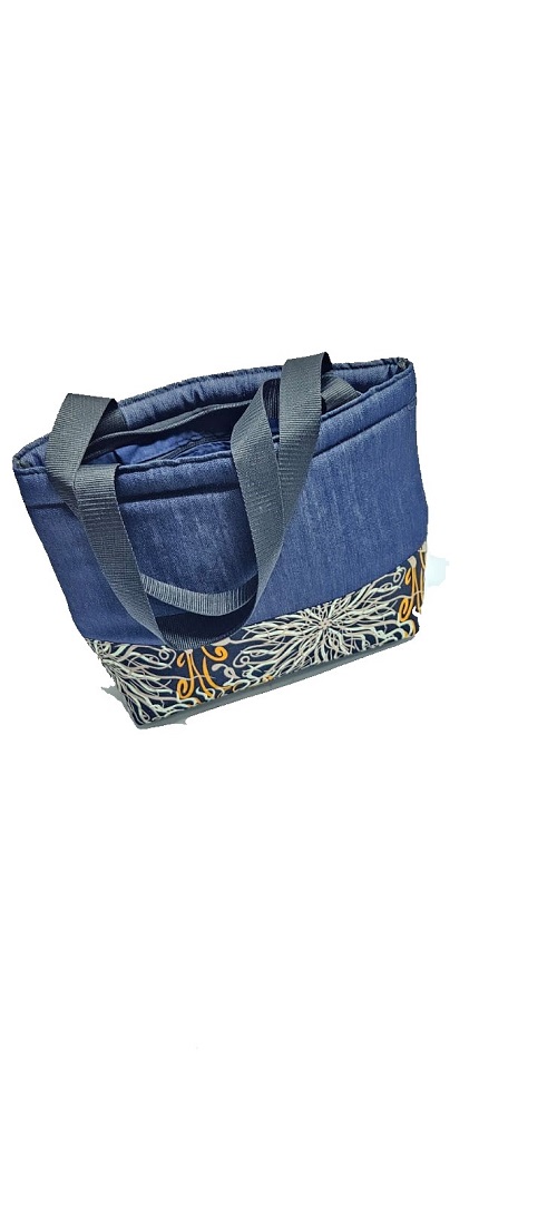 Ladies denim Ankara handbag durable, elegant , fashionable and best gift to offer and readily available