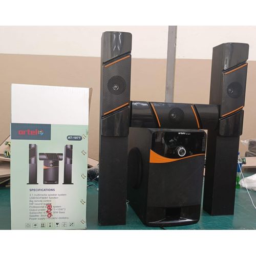 Artel AT-107T 3.1CH Mini Home Theater System USB, SD, FM, BT Function Tall Boys 20000W PMPO Multimedia Sound Speaker System Hifi Sound Quality Subwoofer with  Remote Control Woofer