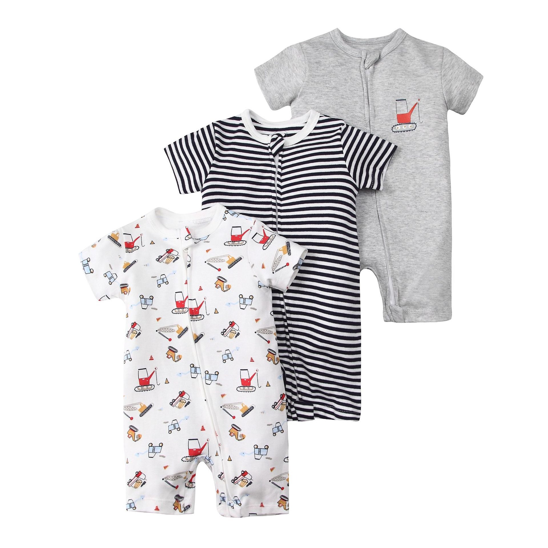3pcs/lots Short Sleeve Baby Romper Bodysuits Newborn Cotton Romper Clothes Sets Baby Girl Boy Clothes Cartoon Print Ropa Jumpsuits Baby Clothes 6M-24M