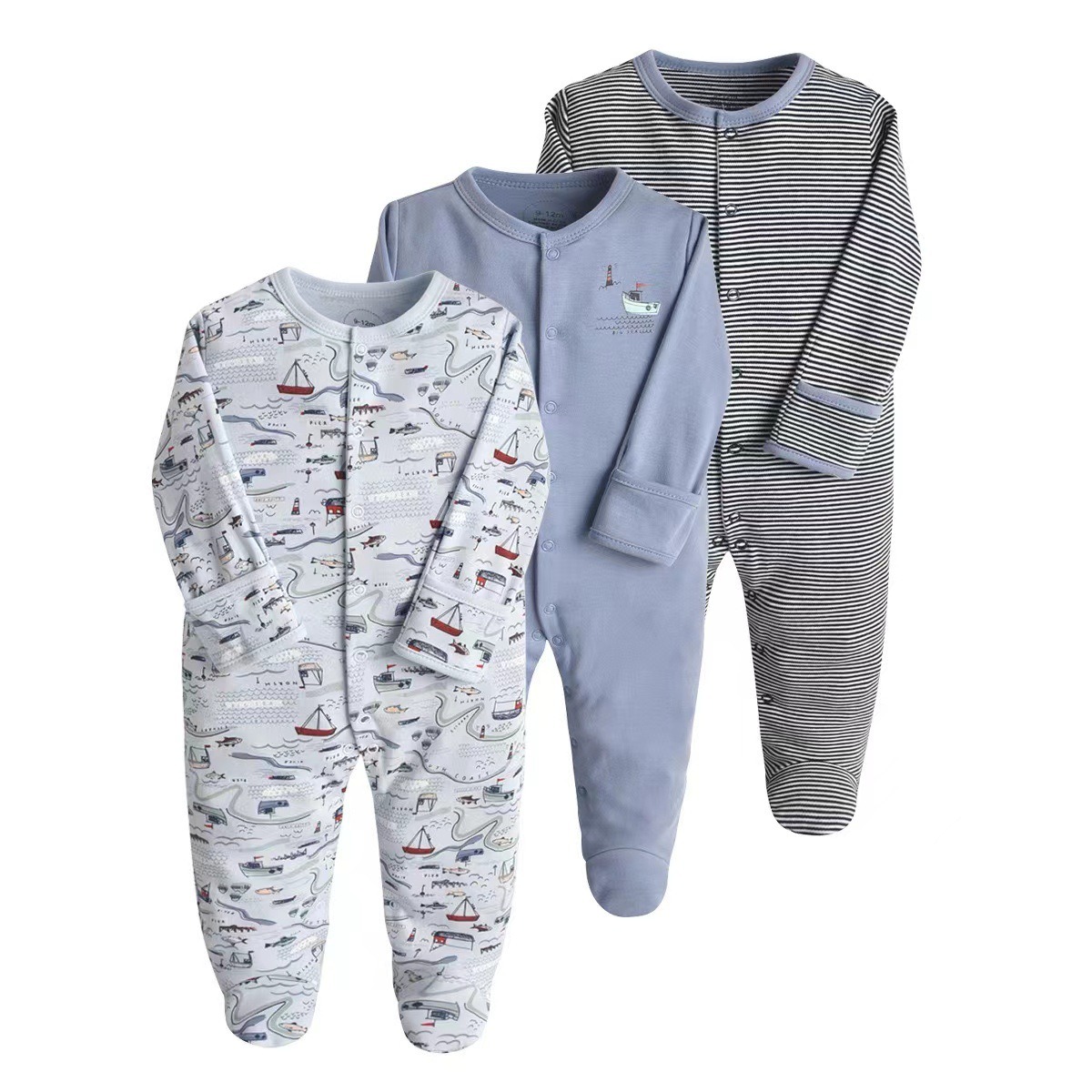 3pcs/lots Long Sleeve Romper Baby Bodysuits Newborn Cotton Romper Clothes Sets Baby Girl Boy Clothes Cartoon Ropa Jumpsuits Baby Clothes 3M-12M