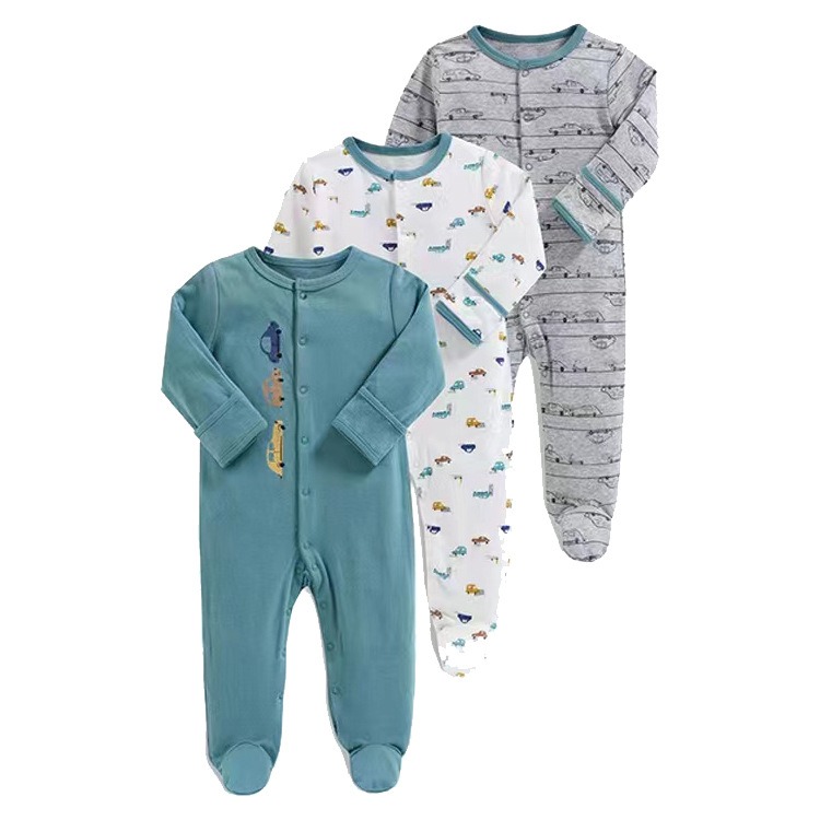 3pcs/lots Long Sleeve Romper Baby Bodysuits Newborn Cotton Romper Clothes Sets Baby Girl Boy Clothes Cartoon Ropa Jumpsuits Baby Clothes 3M-12M