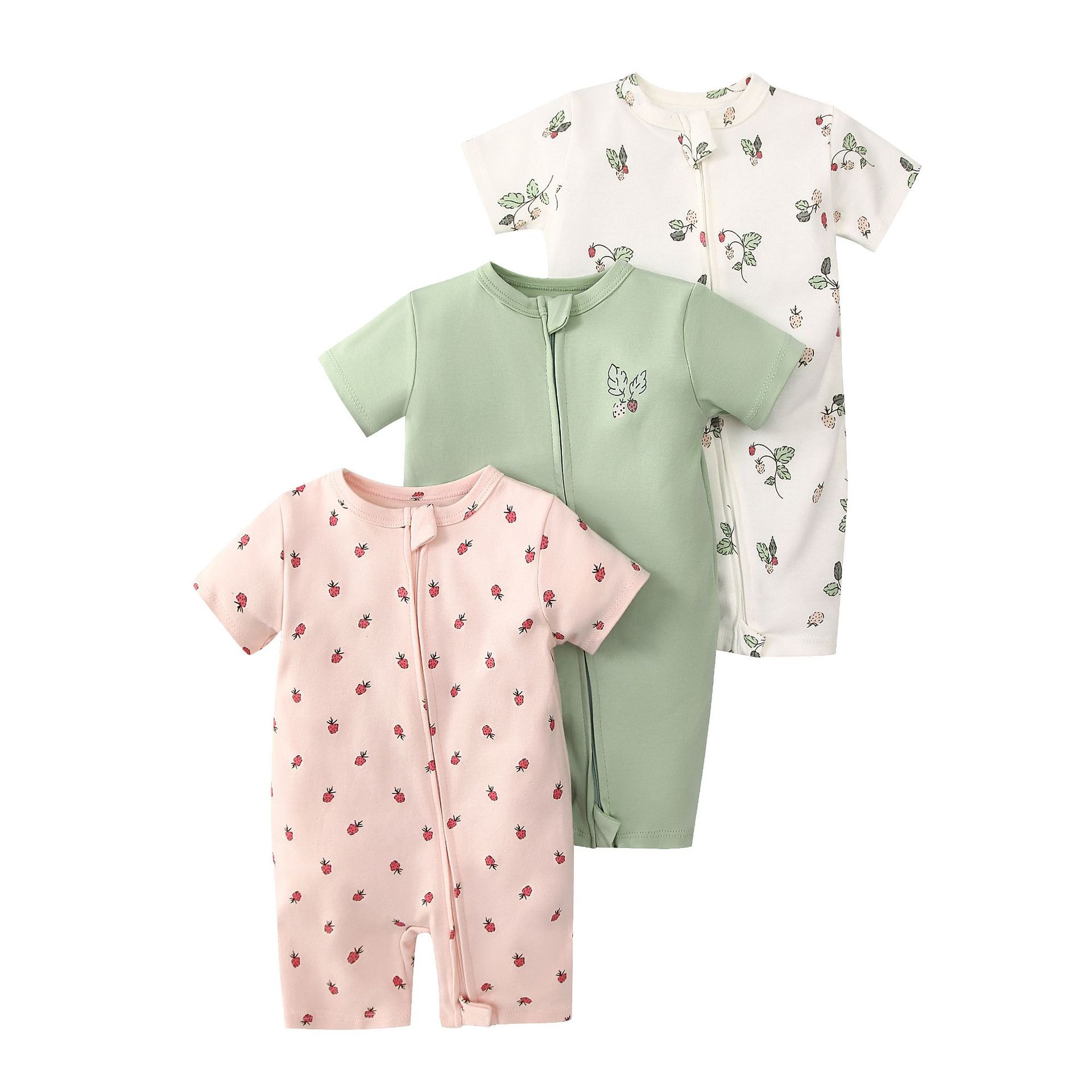 3pcs/lots Short Sleeve Baby Romper Bodysuits Newborn Cotton Romper Clothes Sets Baby Girl Boy Clothes Cartoon Ropa Jumpsuits Baby Clothes 6M-24M