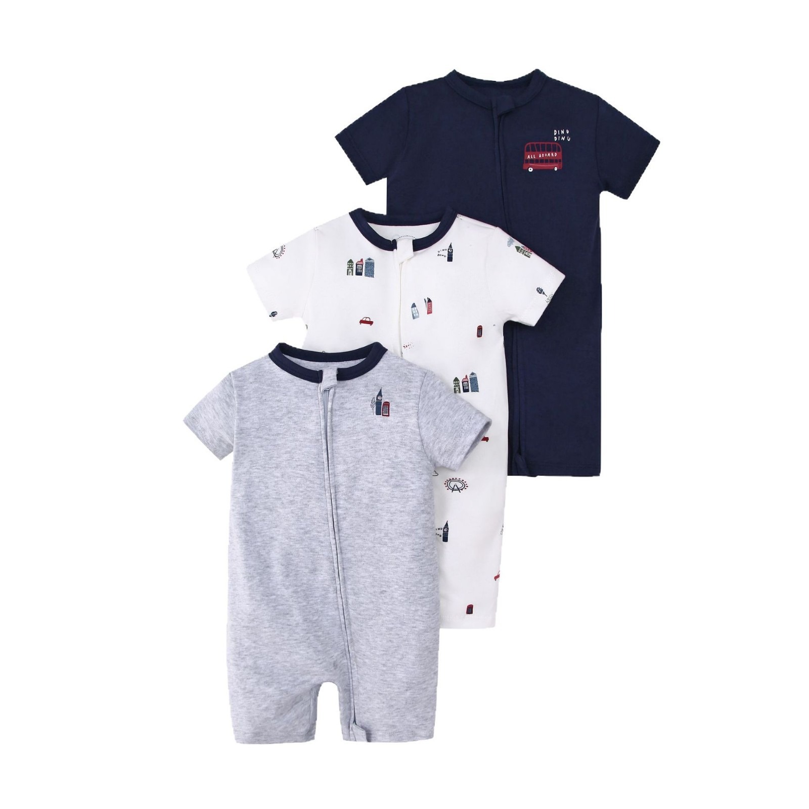 3pcs/lots Short Sleeve Romper Baby Bodysuits Newborn Cotton Romper Clothes Sets Baby Girl Boy Clothes Cartoon Ropa Jumpsuits Baby Clothes 6M-24M