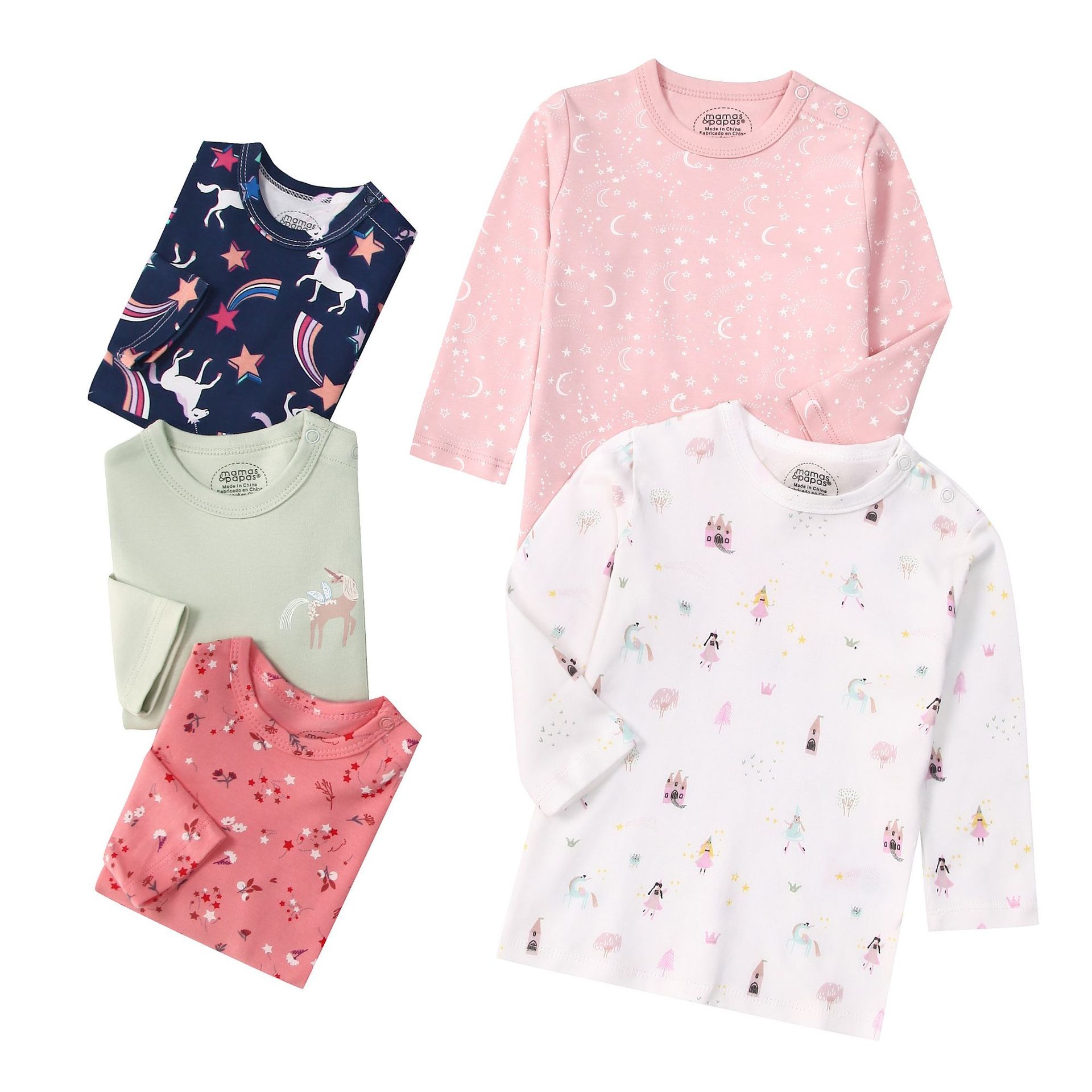 5pcs/lots Baby T-shirt Long-Sleeve T-Shirt for Kids 1-3 Years Old  Baby Top  Clothes with Cartoon Print for Homewear 1-3 Years Old Baby Clothes
