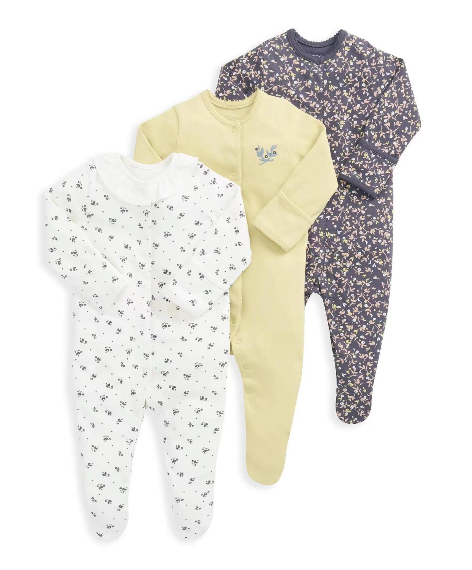 3pcs/lots Long Sleeve Romper Baby Bodysuits Newborn Cotton Romper Clothes Sets Baby Girl Boy Clothes Cartoon Ropa Jumpsuits Baby Clothes 3M-12M