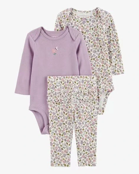 3pcs/lots Long Sleeve/Short Sleeve Baby Romper Bodysuits Newborn Cotton Romper Clothes Sets Baby Girl Boy Clothes Cartoon Print Ropa Jumpsuits Baby Clothes 6M-24M