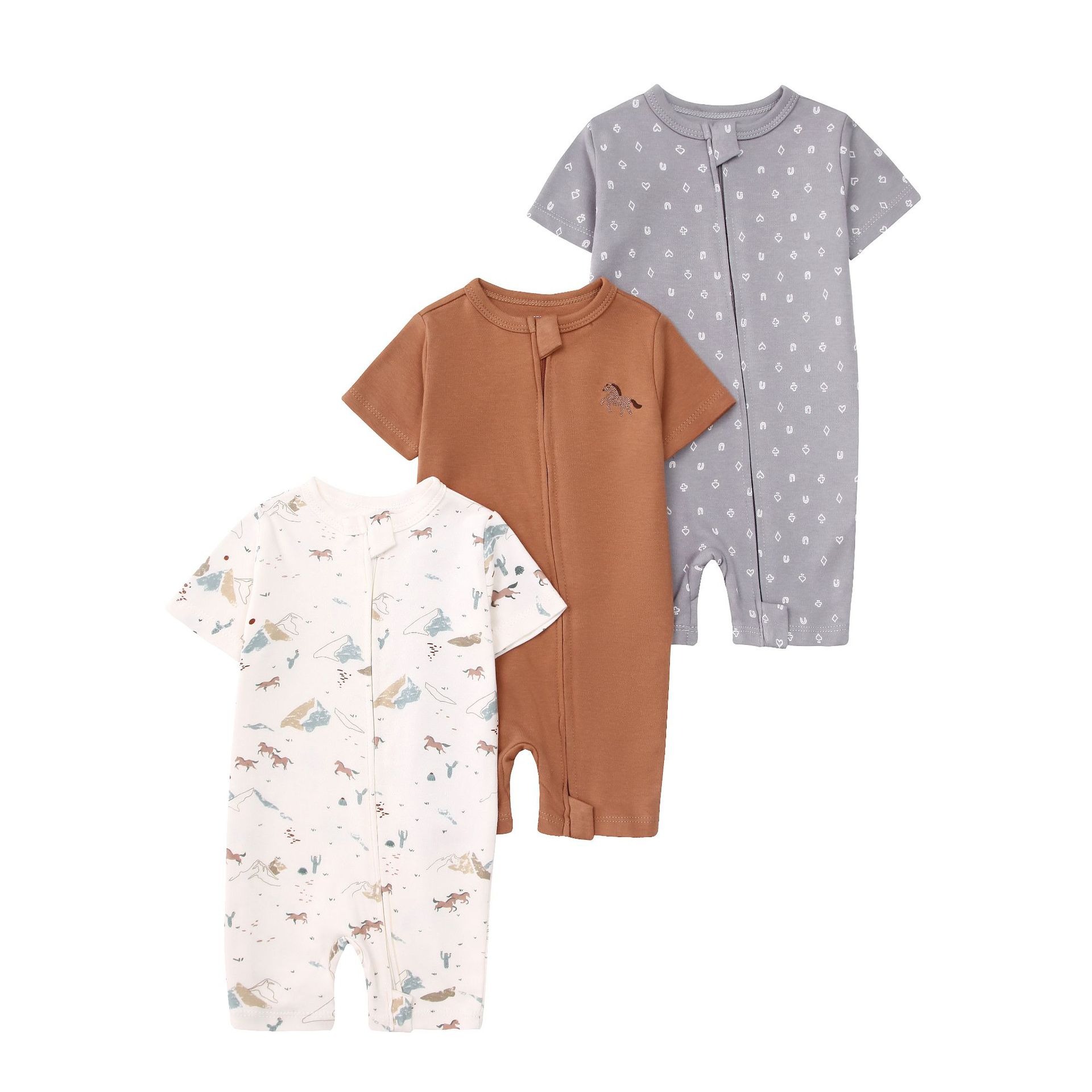 3pcs/lots Short Sleeve Romper Baby Bodysuits Newborn Cotton Romper Clothes Sets Baby Girl Boy Clothes Cartoon Ropa Jumpsuits Baby Clothes 6M-24M