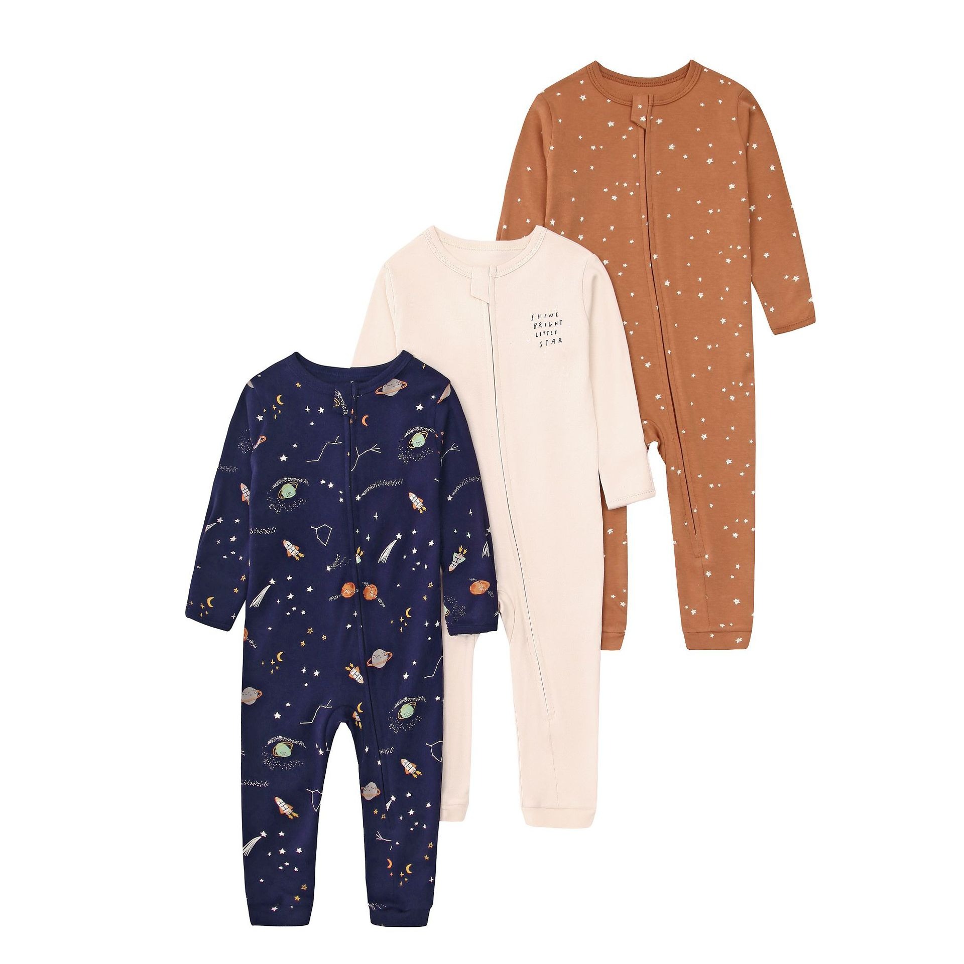 3pcs/lots Long Sleeve Romper Baby Bodysuits Toddler Bodysuits Newborn Cotton Romper Clothes Sets Baby Girl Boy Clothes Cartoon Ropa Jumpsuits Baby Clothes 6M-24M