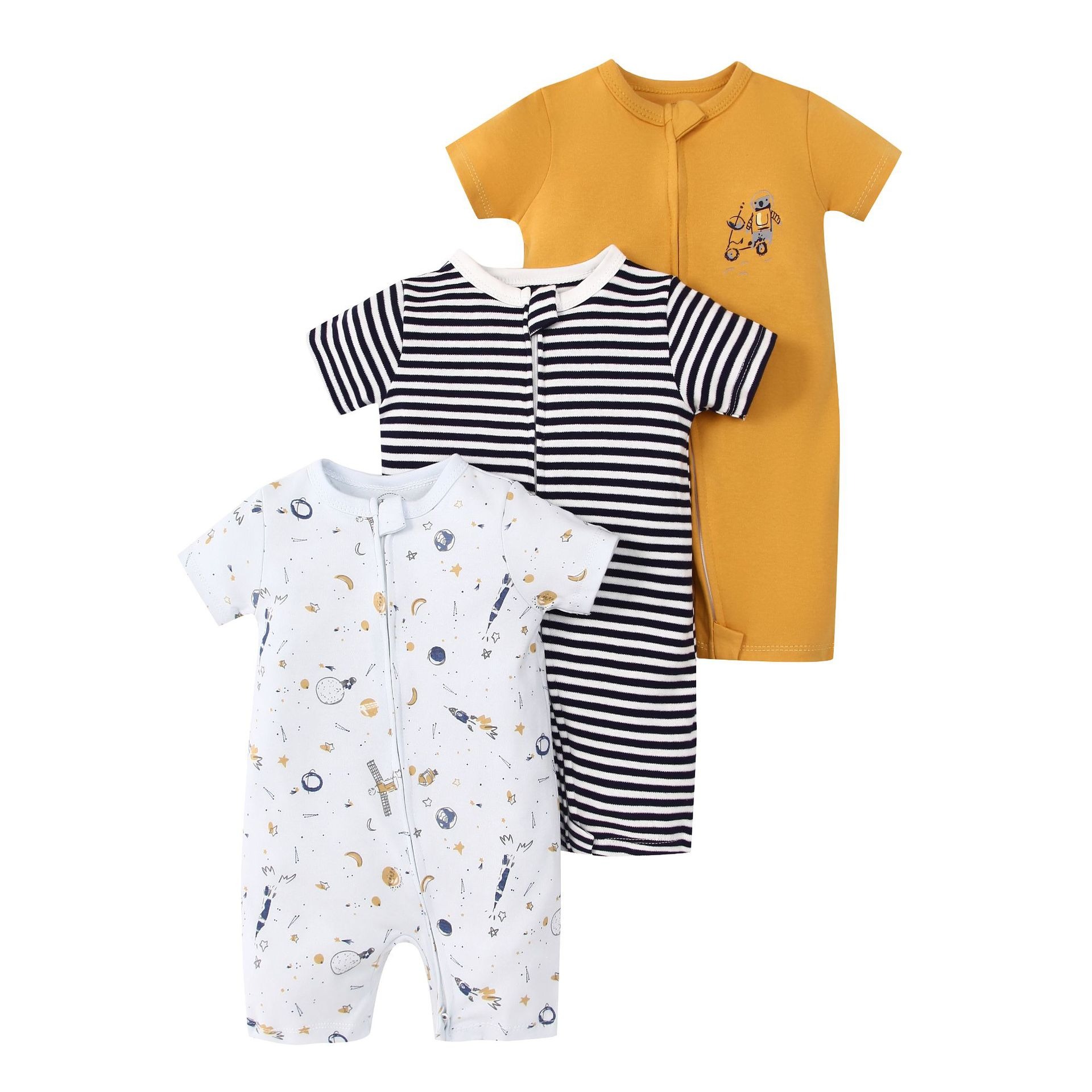 3pcs/lots Short Sleeve Romper Baby Bodysuits Newborn Cotton Romper Clothes Sets Baby Girl Boy Clothes Cartoon Ropa Jumpsuits Baby Clothes 6M-24M