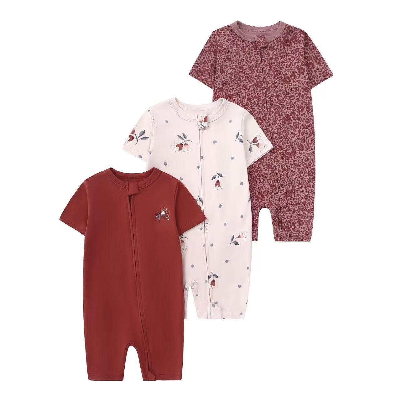 3pcs/lots Short Sleeve Romper Baby Bodysuits Newborn Cotton Romper Clothes Sets Baby Girl Boy Clothes Cartoon Ropa Jumpsuits Baby Clothes 6M-24M