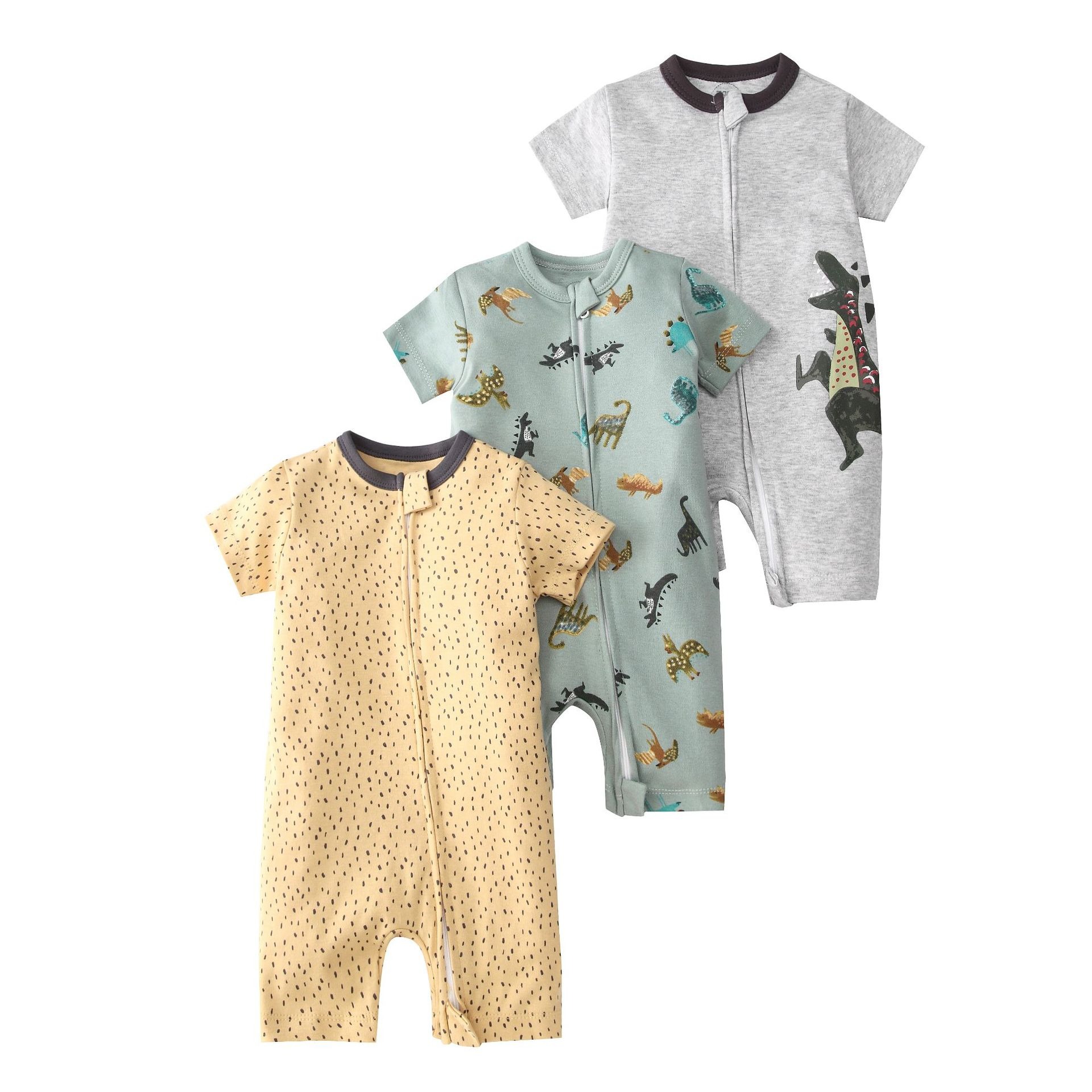 3pcs/lots Short Sleeve Baby Romper Bodysuits Newborn Cotton Romper Clothes Sets Baby Girl Boy Clothes Cartoon Print Ropa Jumpsuits Baby Clothes 6M-24M