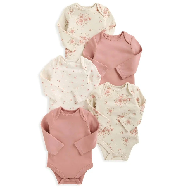 5pcs/lots Long Sleeve Baby Romper Bodysuits Newborn Cotton Romper Clothes Sets Unisex Baby Girl Clothes Long Sleeve Cartoon Print Ropa Jumpsuits Clothes 3-24M