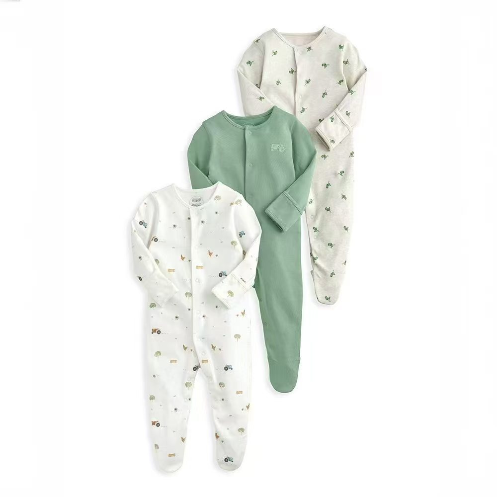 3pcs/lots Long Sleeve Romper Baby Bodysuits Newborn Cotton Romper Clothes Sets Baby Girl Boy Clothes Cartoon Ropa Jumpsuits Baby Clothes 3M-12M