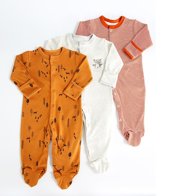 3pcs/lots Long Sleeve Romper Baby Bodysuits Newborn Cotton Romper Clothes Sets Baby Girl Boy Clothes Cartoon Ropa Jumpsuits Baby Clothes 3M-12M