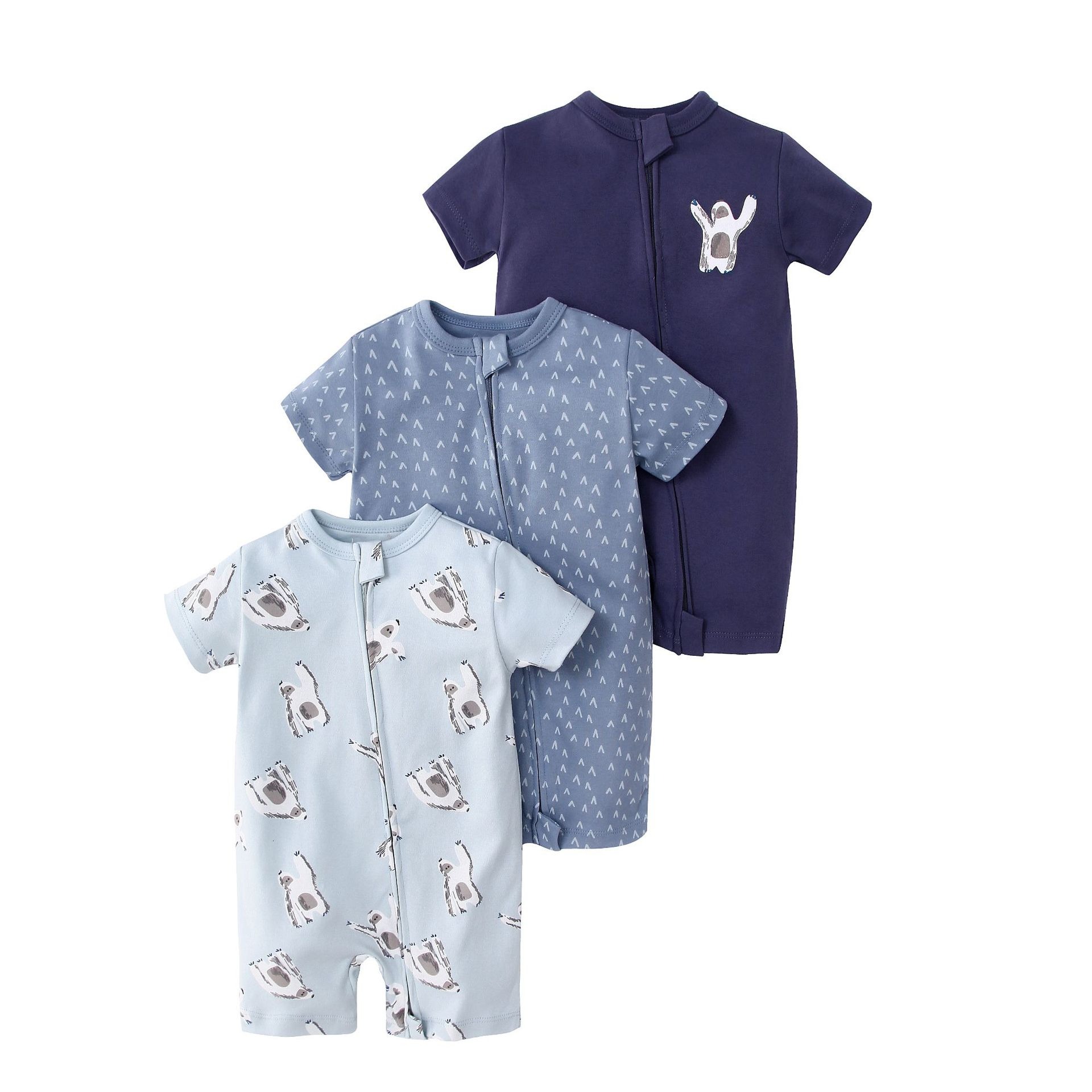 3pcs/lots Short Sleeve Baby Romper Bodysuits Newborn Cotton Romper Clothes Sets Baby Girl Boy Clothes Cartoon Ropa Jumpsuits Baby Clothes 6M-24M