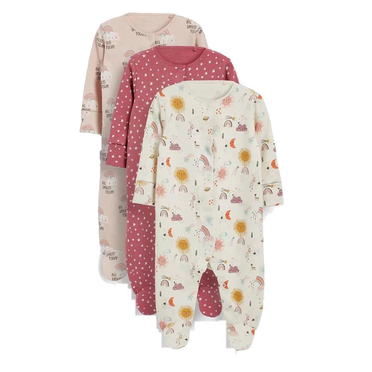 3pcs/lots Long Sleeve Romper Baby Bodysuits Newborn Cotton Romper Clothes Sets Baby Girl Boy Clothes Cartoon Ropa Jumpsuits Baby Clothes 3M-12M