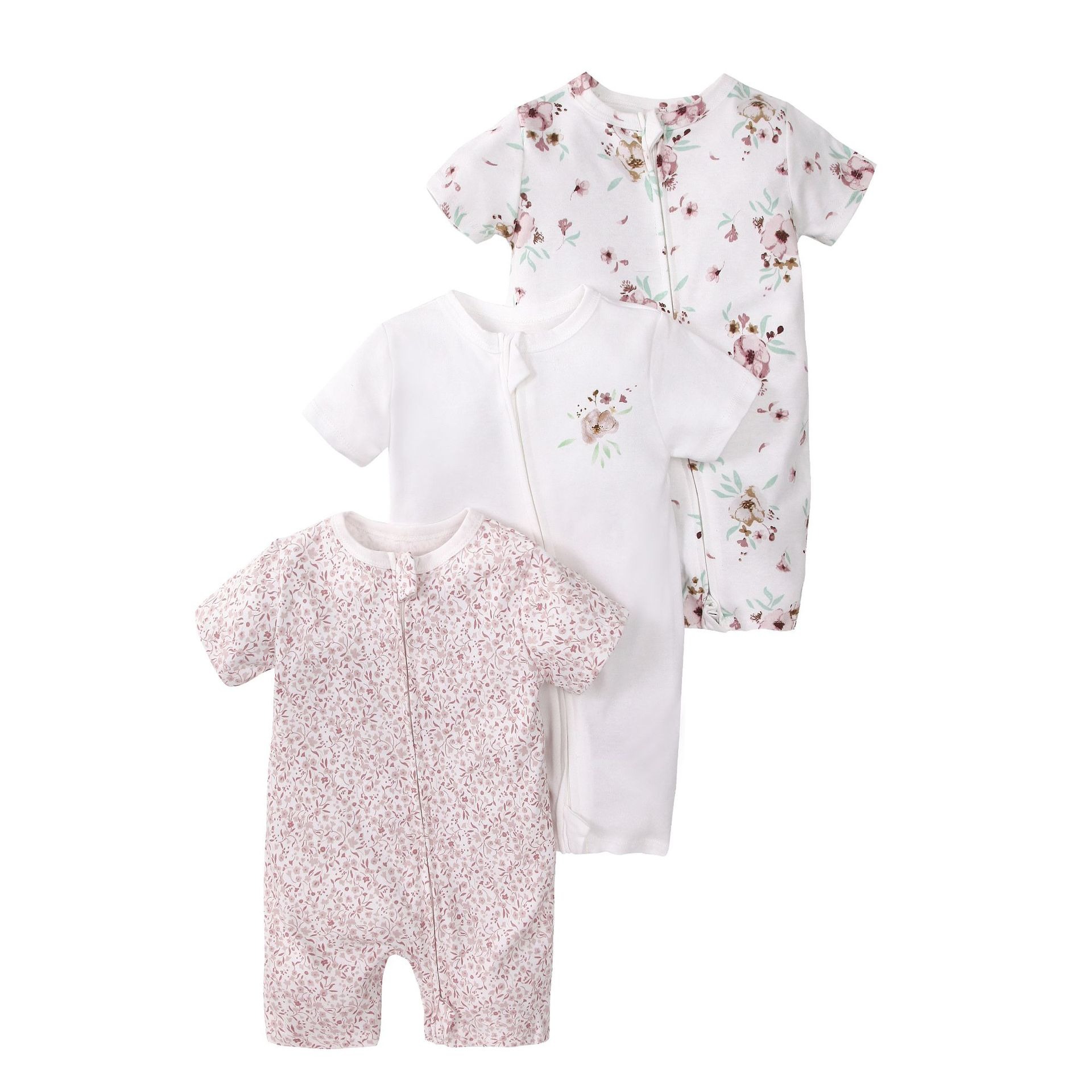 3pcs/lots Short Sleeve Baby Romper Bodysuits Newborn Cotton Romper Clothes Sets Baby Girl Boy Clothes Cartoon Ropa Jumpsuits Baby Clothes 6M-24M