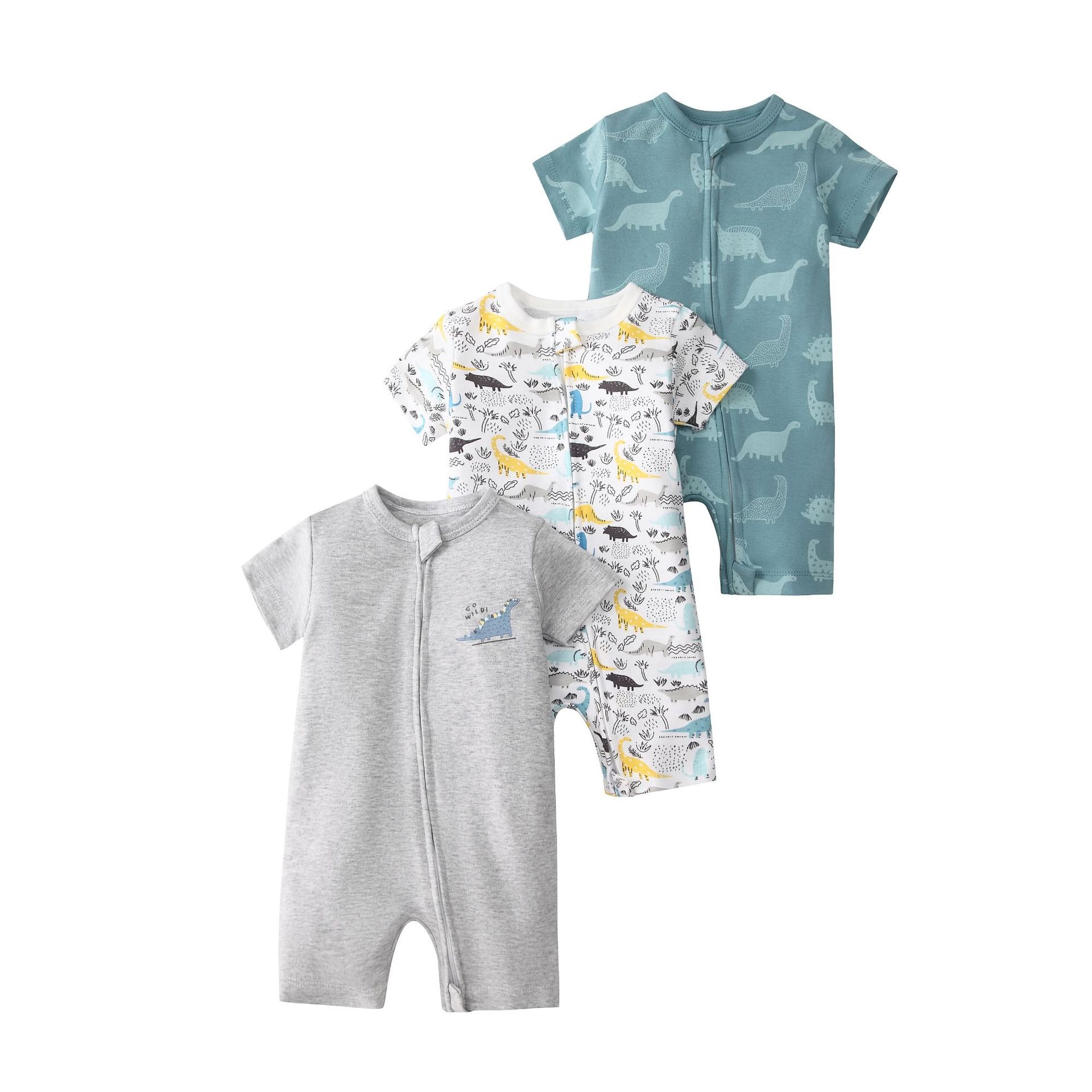 3pcs/lots Short Sleeve Baby Romper Bodysuits Newborn Cotton Romper Clothes Sets Baby Girl Boy Clothes Cartoon Print Ropa Jumpsuits Baby Clothes 6M-24M