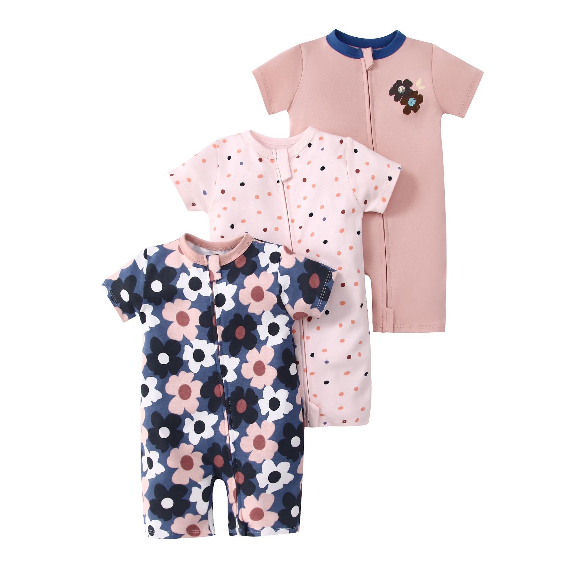 3pcs/lots Short Sleeve Romper Baby Bodysuits Newborn Cotton Romper Clothes Sets Baby Girl Boy Clothes Cartoon Ropa Jumpsuits Baby Clothes 6M-24M